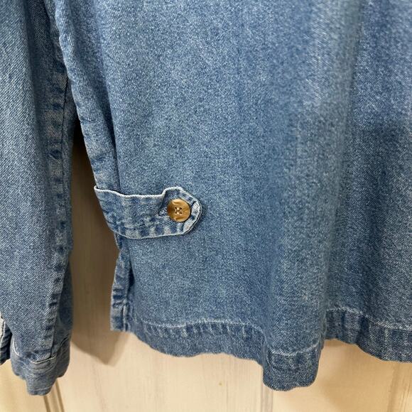 Christopher & Banks Denim Shirt Embroidered Teddy Bears Blue Womens Size Medium - Picture 4 of 10